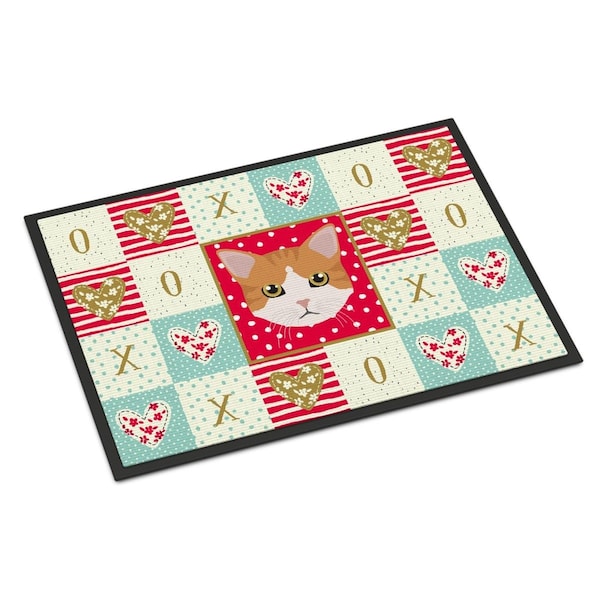 Carolines Treasures 18 x 27 in. European Shorthair Cat Love Indoor or Outdoor Mat CK5116MAT - main